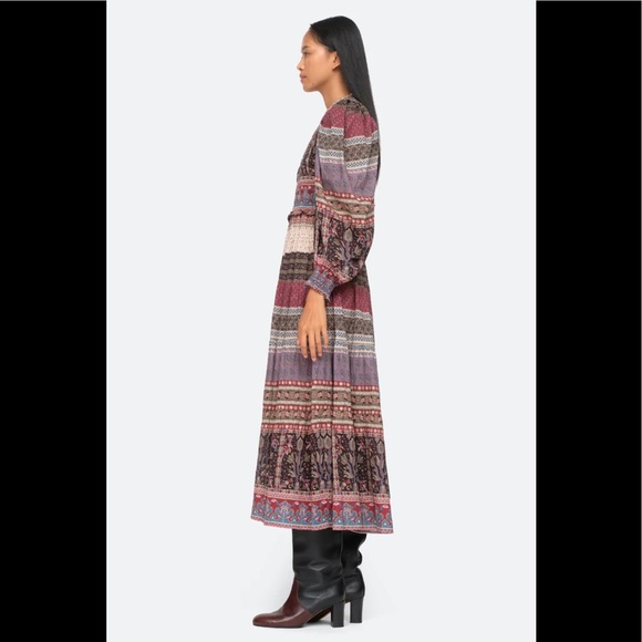 SEA Brooke Long sleeve multi color dress - Picture 3 of 4